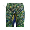 Men's Sleepwear Summer Shorts Pajamas For Men Peacock Painting Loose Soft Short Pajama Pants