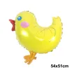 Party Decoration 6Pcs Easter Cute CartoonBirthday Wedding Decor Foil Balloons Big Yellow Chickens 54X51CM