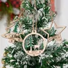 Decorazioni natalizie 6pcs Creative Tree In legno pendenti scavati di Natale colorati Ornamenti a sospensione Noel Navidad Year