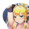 Pads de souris poignet reste leafa anime 3d Oppai Mouse Pad avec gel poignet repos 2way y240423