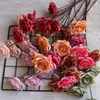 Kwiaty dekoracyjne symulowane 6-głodniowy bukiet róży w stylu europejskim przyjęcie weselne