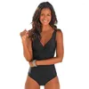 Swimwear pour femmes One Piece Tankini Femmes Black Halter Monokini Swimsuit Push Up Bathing Fissy Sexy 2024 Body taille haute