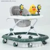 Baby Walkers Baby Walker Anti Rolling Music يمكن استخدامها للجلوس على عربة أطفال متعددة الوظائف Q240423