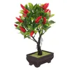 Kwiaty dekoracyjne sztuczne bonsai biuro chili dekoracje drzewa ozdoby