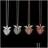 Pendant Necklaces Diffuser Pendants 4 Colours Angel Wings Aromatherapy Necklace Essential Oil Fashion Jewelry Drop Delivery Dhz90