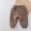 Pantolon gündelik bebek broek dieptepunt broek geribbelde elastische gestreepte broek efden kleur bebek kleding voor kinderen peuter jongens me