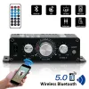 Amplifikatör BT888 Mini Dijital Güç Sesli Araba Amplifikatörü Mavi Işık Stereo Ses Amplifikatörü Ev Sineması Kulübü Müziği 200W X2