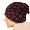 Berets Dnd D20 Dice Set Pattern Washed Thin Bonnet Cycling Casual Beanies Protection Men Women Hats