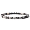 Brins nouveau bracelet perlé noir 4 mm mini lave malachite onyx bracelets en pierre naturelle pour femmes hommes cool goth bijoux de mode de bracelet