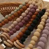 Clips de sucette pour bébé Perles de silicone Chaîne de bague en bois Mélose du nourrisson APPEE