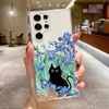 Obudowy telefonu komórkowego Retro Malarstwo olejne Van-Gogh Cat Case dla Galaxy S23 S22 S21 S20 Ultra Plus Fe 5G Przezroczyste miękkie lodowce tpU