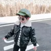 Jackets Boy Leather Winter Fleece Kids Coats Crianças Autumn 9BBT046