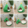 Mats Christmas Cat Bed Dog Tent House Mat Pet Selfwarming 2 in 1