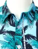 フレームメンズホリデーカジュアルショートスリーブアロハハワイアンシャツ半袖ヤシの木印刷トロピカルアロハブルーシャツカミザハワイアナ