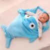 stelt nieuwe haaien pasgeboren baby slaapzak winter kinderwagen bed swaddle deken deken wrap bedding cartoon baby's slaapzak warme tas