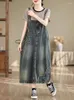 Abiti casual NYFS 2024 Summer Summer Vintage Skirt in sospensione per donne Vestitidos Abito da cinghia ricamato in larga misura