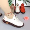 Casual Shoes Autumn Vintage Women's Sneakers 2024 Woman Designer Platform Loafers Soft Leather Slip-On Flat Shoe Fashion Mom