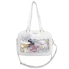 Axelväskor japanska kawaii väska för kvinnor pu läder itabag transparent jk tote handväskor preppy ita crossbody