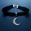 Necklaces Crescent Moon Choker Thick Black Velvet With Jewelry large Charm Gothic Witchy Punk Creative Gift Fashion Pendant 2021 New