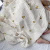 uppsättningar organisk muslin filt nyfödd baby tillbehör bomull swaddle wrap sängkläder mjuk ta emot filt spädbarn barnvagn barnvagn filt