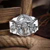 Midjekedjebälten Western Belt Buckle Initial Vintage-cowboy Rodeo Silver Large Skull Belt Buckle For Men Women Y240422