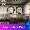 시계 Zuidid Escape Room Prop 토글 시계 소품 시계를 올바른 시간으로 바꾸어 실제 생활 탈출 게임 잠금을 해제합니다.