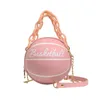 Totes Round Basketball Shoulder Bags Women Acrylic Chain Messenger Handbag