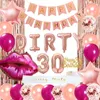 Party Decoration Sursurprise 30th Birthday Decorations for Women Rose Gold Number 30 Lips Foil Balloons Banner Curtain Suppli