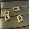 Projektant Trend Tiffs Nowe inkrustowane diamentowe kolczyki klamry pierścieniowej w kształcie litery U