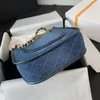 10A mirror quality luxury designer shoulder bag denim canvas stray bag 24cm chain bag women's crossbody bag with box YC413