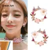 Earrings New Hot Sale Small Flower Clip on Earrings No Pierced for Women Fashion Elegant CZ Round Circle Hollowout No Hole Ear Clip