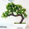 Dekorativa blommor konstgjorda växtgäst-hälsning tall trädkrukta bonsai trädgård balkong dekoration falska växter el desktop ornament