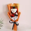 Dekorativa blommor Alla hjärtans dag Graduation Gift Cartoon Lovely Bear Bouquet Decoration Animal