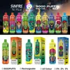 Original Sunfire Tornado Puff 9000 12000 Rand 9K M Disponible Vape 600mAh Rechargable E-cigaretter 18 ml VAPE 0/2/3/5% RGB Ljus 10 Flavor Mesh Coil Vapor i Frankrike Fr