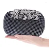 Bolsas noturnas 2024 Lado de diamante completo Mini Wedding ombro para meninas Luxury Hasp Banquet Purse Dinner Cartets MN1497