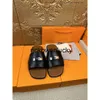 H Oran izmir chypre sandália designer de luxo de couro sandálias femininas sapatos planos de verão fashion homens chinelos letra drag slides flip slipper slipper size 38-46q