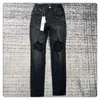 Mens jeans paarse ontwerper voor broek borduurwerk quilten gescheurde tren vintage pant vouw slanke mager mode druppel levering kleding doek dhzuo