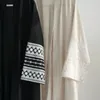 Abbigliamento etnico ricami bianchi dubai abaya tessuto sottile frontale aperto kimono donne musulmane da sera islamica festa hijabi outwear Ramadan