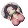 Poussions de souris poignets Rests Kamado Nezuko Anime 3D Bottom Mouse Pad Rest Y240423