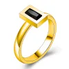 BANDS NOVA moda Black Square Crystal Brand Acessórios de jóias Ring Anel atacado anéis de aço inoxidável exclusivos para mulheres