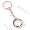 Keychains Lanyards 10PCS/lot 30MM Rhinestones Round Floa ting Locket Key Chains Glass Living Magnetic Charms Locket Keychain