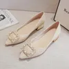 Casual schoenen zacht lederen professionele dikke hiel enkele lage bodem eenvoudige comfortabele vaste kleur forens dames