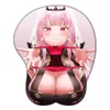 Mouse Pads Wrist Rests Hololive Sexy Oppai Mousepad Mori Calliope Cute Oppai Mouse Pad Silica Gel Wrist Rest Anime 3D Gamer Y240423