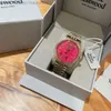 Designer pour hommes Viviennes Westwoods Luxury Watch Femme Saturne Watch High Edition Impétique Dowager Dowager Western Dragon Fruit Rose Red Saturne Watch