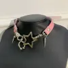 Halsband söta coola y2k punk ihåliga stjärna pentagram halsband för kvinnor lady hip hop nitnings c form charms gotisk choker trend 2023 smycken