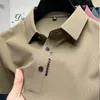 Marque Summer Polo Polo Men Business Fashion Casual Fashion Solide Brepwant Travail à manches courtes Camisas de Hombre 240417