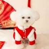 Clothing Dog Chinese New Year Outfit Furry Lining Suit Outfit Festive Cat Snowsuit Chinese New Year Outfit Winter Apparel