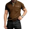 Heren Polos Zomer 2024 Euro-Amerikaanse stijl Knitwear T-shirt Top T-shirt T-shirt Rapel Pocket Korte mouw slanke polo shirts