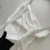 Vestidos casuales franceses sexy sospecher blanco vestido mujer columpio de verano collar espagueti correa strep bodycon club de fiesta de moda