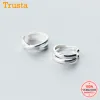 Oorbellen trusta 2 stcs 100% 925 sterling zilveren clip op oorbellen oormanchet voor vrouwen meisje dame zonder piercing oorrang sieraden ds534